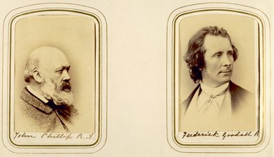 Portretten van John Phillip en Frederick Goodall (sepia foto) door English Photographer